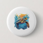Serene Underwater Turtle Copy Ronde Button 5,7 Cm (Voorkant)