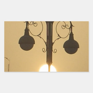 Serene Victoriaans straatlamp Sunset Sky Rechthoekige Sticker