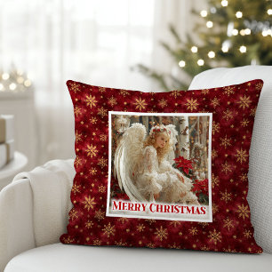 Serene Vintage Engel Zachte Kerstkussen Cadeau Kussen