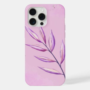 'Serene Violet Leaf' Minimalistische iPhone 15 Pro Max Hoesje