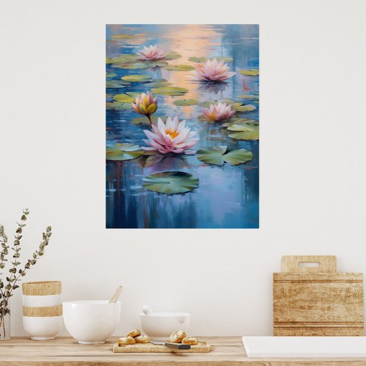 Serene Water Lily Pond Fine Art Poster (Keuken)