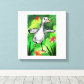 Serene Watercolor Duck Pond Canvas Print  (Insitu (Houten vloer))