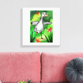 Serene Watercolor Duck Pond Canvas Print  (Insitu (Woonkamer))