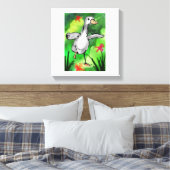Serene Watercolor Duck Pond Canvas Print  (Insitu (Slaapkamer))