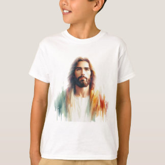 Serene Watercolor Jesus Christ Portrait - Spiritua T-shirt