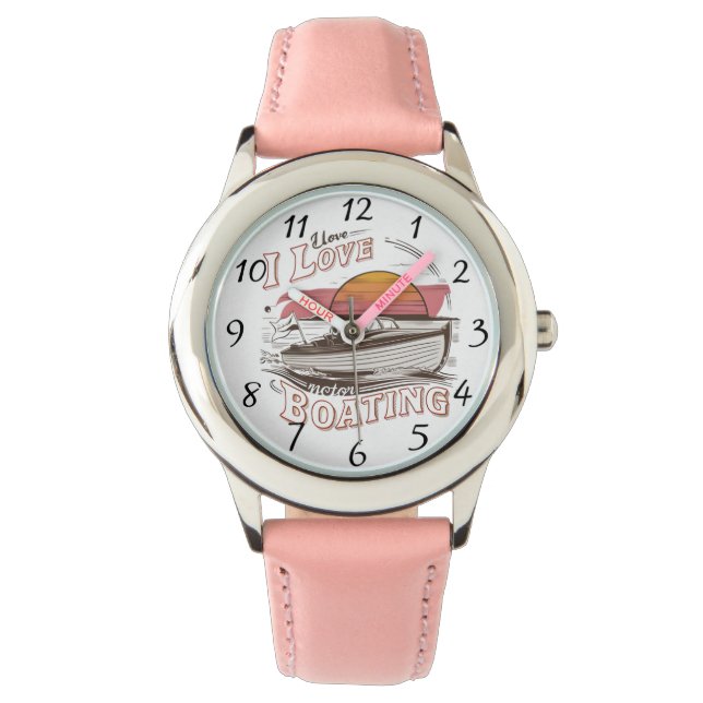 Serene Waters: Ik hou van motorvaren Horloge (Voorkant)