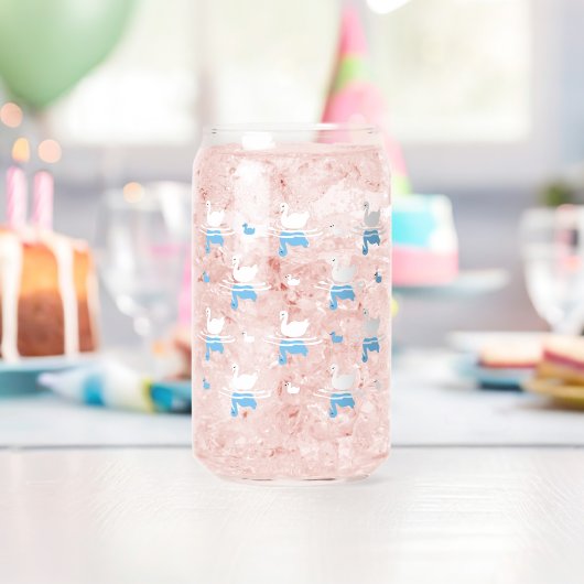 Serene Waters - Speels Swan Lake Pattern Design Blikvorm Glas (Insitu (Verjaardag))