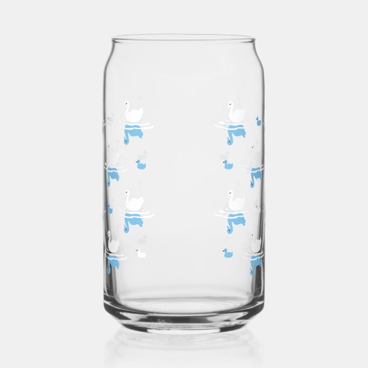 Serene Waters - Speels Swan Lake Pattern Design Blikvorm Glas (Links)