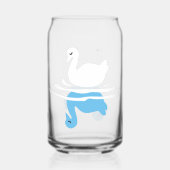 Serene Waters - Speels Swan Lake Pattern Design Blikvorm Glas (Voorkant)