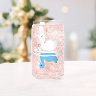 Serene Waters - Speels Swan Lake Pattern Design Blikvorm Glas