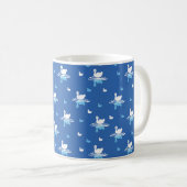 Serene Waters - Speels Swan Lake Pattern Design Koffiemok (Voorkant rechts)