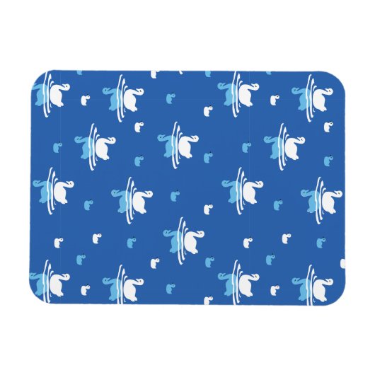 Serene Waters - Speels Swan Lake Pattern Design Magneet (Horizontaal)