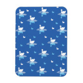 Serene Waters - Speels Swan Lake Pattern Design Magneet (Verticaal)