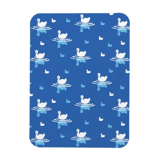 Serene Waters - Speels Swan Lake Pattern Design Magneet (Verticaal)