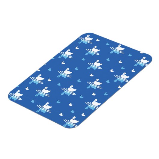 Serene Waters - Speels Swan Lake Pattern Design Magneet (Linkerzijde)