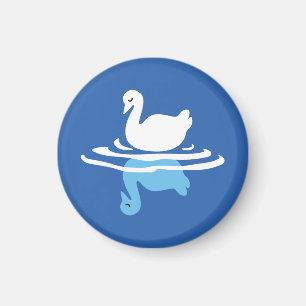 Serene Waters - Speels Swan Lake Pattern Design Magneet