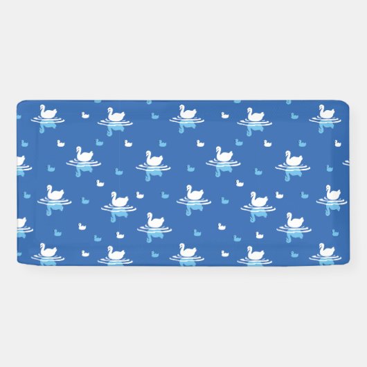 Serene Waters - Speels Swan Lake Pattern Design Spandoek (Horizontaal)