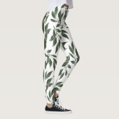 Serene Waterverf takken groen bladeren patroon Leggings (Rechts)