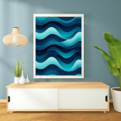 Serene Waves Abstracte kunst Poster