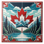 Serene Wilderness: Boeiend Canadees landschap Tegeltje (Voorkant)
