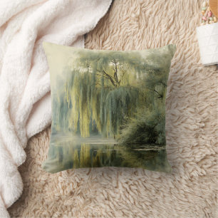 Serene Wilgenboom Reflectie Natuur Kunst (10) Kussen