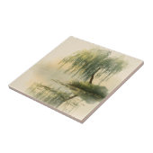 Serene Wilgenboom Reflectie Natuur Kunst (1) Tegeltje (Zijkant)