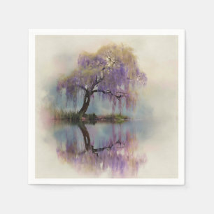 Serene Wilgenboom Reflectie Natuur Kunst (6) Servet
