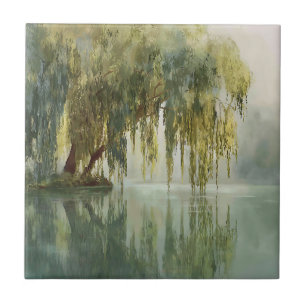 Serene Wilgenboom Reflectie Natuur Kunst (8) Tegeltje