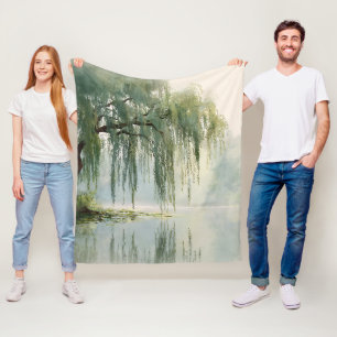 Serene Wilgenboom Reflectie Natuur Kunst (9) Fleece Deken