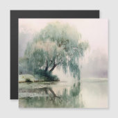 Serene Willow Tree Reflection Nature Art (7) (Voorkant / Achterkant)