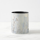 Serene Winter Blossoms Abstract Coffee Mug Black  (Centre)
