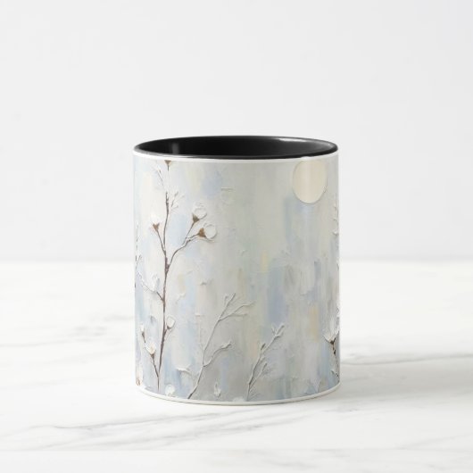 Serene Winter Blossoms Abstract Coffee Mug Black  Mok (Midden)