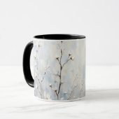 Serene Winter Blossoms Abstract Coffee Mug Black  Mok (Voorkant links)