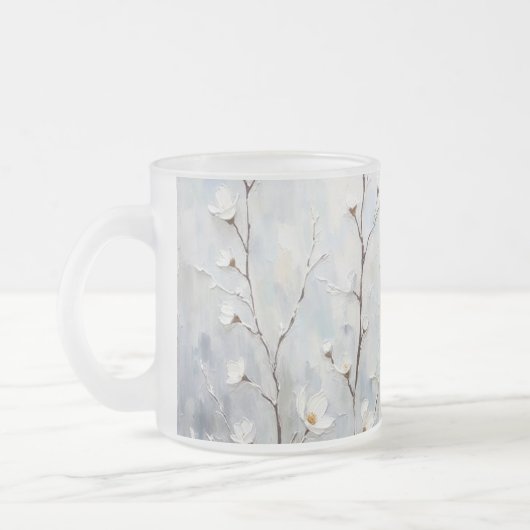 Serene Winter Blossoms Abstract Mug (Gauche)