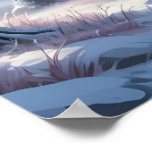 Serene winter bos kunst poster (Hoek)
