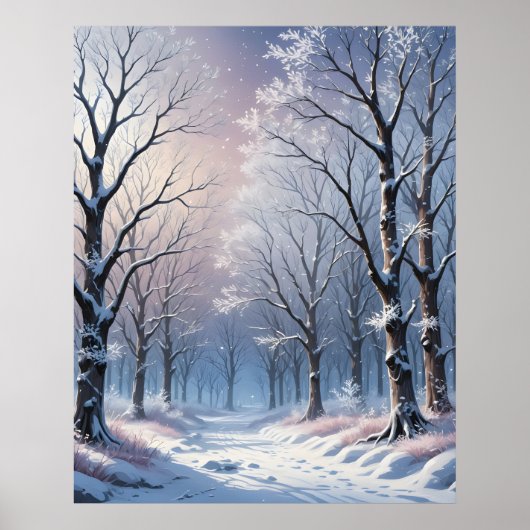 Serene winter bos kunst poster (Voorkant)