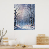 Serene winter bos kunst poster (Keuken)