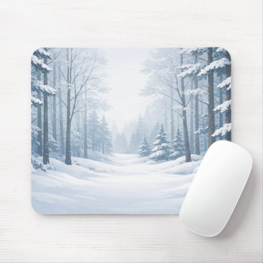 Serene Winter Forest Mouse Pad Muismat (Met muis)