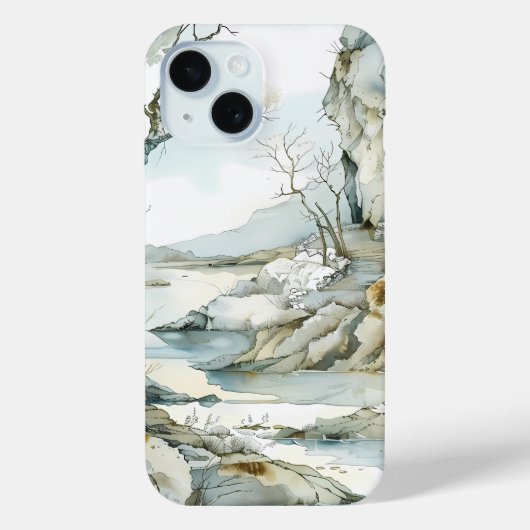 Serene Winter Landschap Telefoonhoes Case-Mate iPhone Case (Achterkant)
