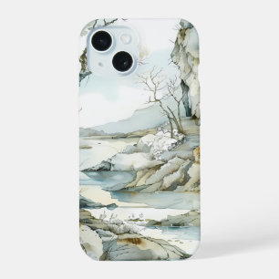 Serene Winter Landschap Telefoonhoes iPhone 15 Hoesje