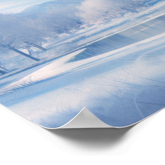 Serene Winter Pond, Calming Winter Scenery Poster (Hoek)