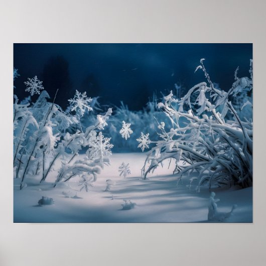 Serene winternacht poster (Voorkant)