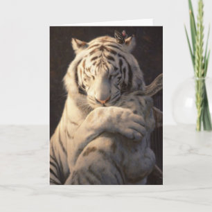 Serene Witte Tijger Kaart – Comfort en Reflectie