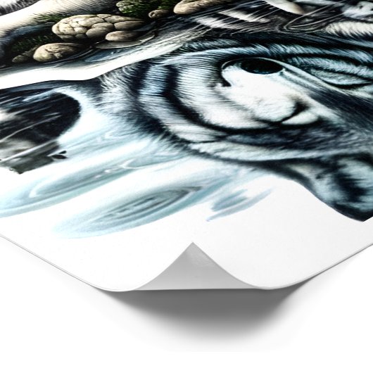 Serene Wolf Familie Oase in Idyllische Natuur 12x1 Poster (Hoek)