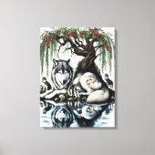 Serene Wolf Familie Oase in Idyllische Natuur 18x2 Canvas Afdruk (Voorkant)