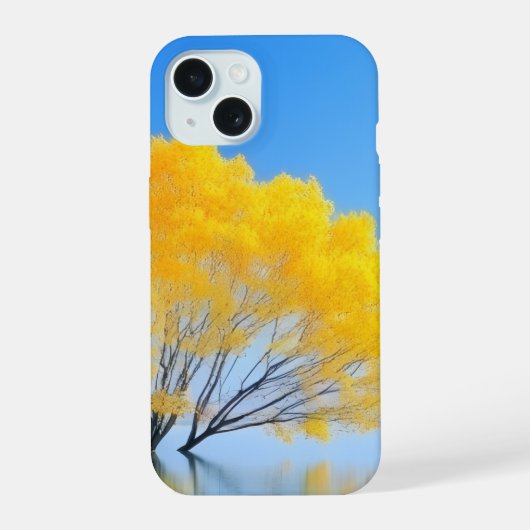 Serene Yellow Tree Reflection Aesthetic Phone Stic (Verso)