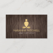 Serene Yoga, Meditatie, Zen Wood Look Visitekaartje (Voorkant)