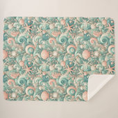 Serene zeekust wervelt: Pastel Ocean fluistert Sherpa Deken (Voorkant (horizontaal))