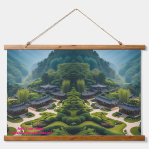 Serene Zen-tuin landschap tapijt Hangend Wandkleed