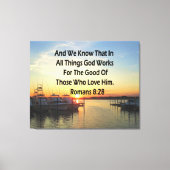 SERENE ZONSONDERGANG ROMEINEN 8:28 BIJBELVERS CANVAS AFDRUK (Voorkant)